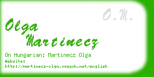 olga martinecz business card